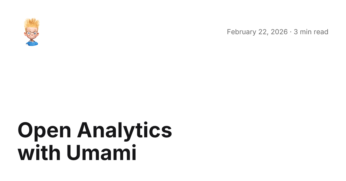 Open Analytics with Umami